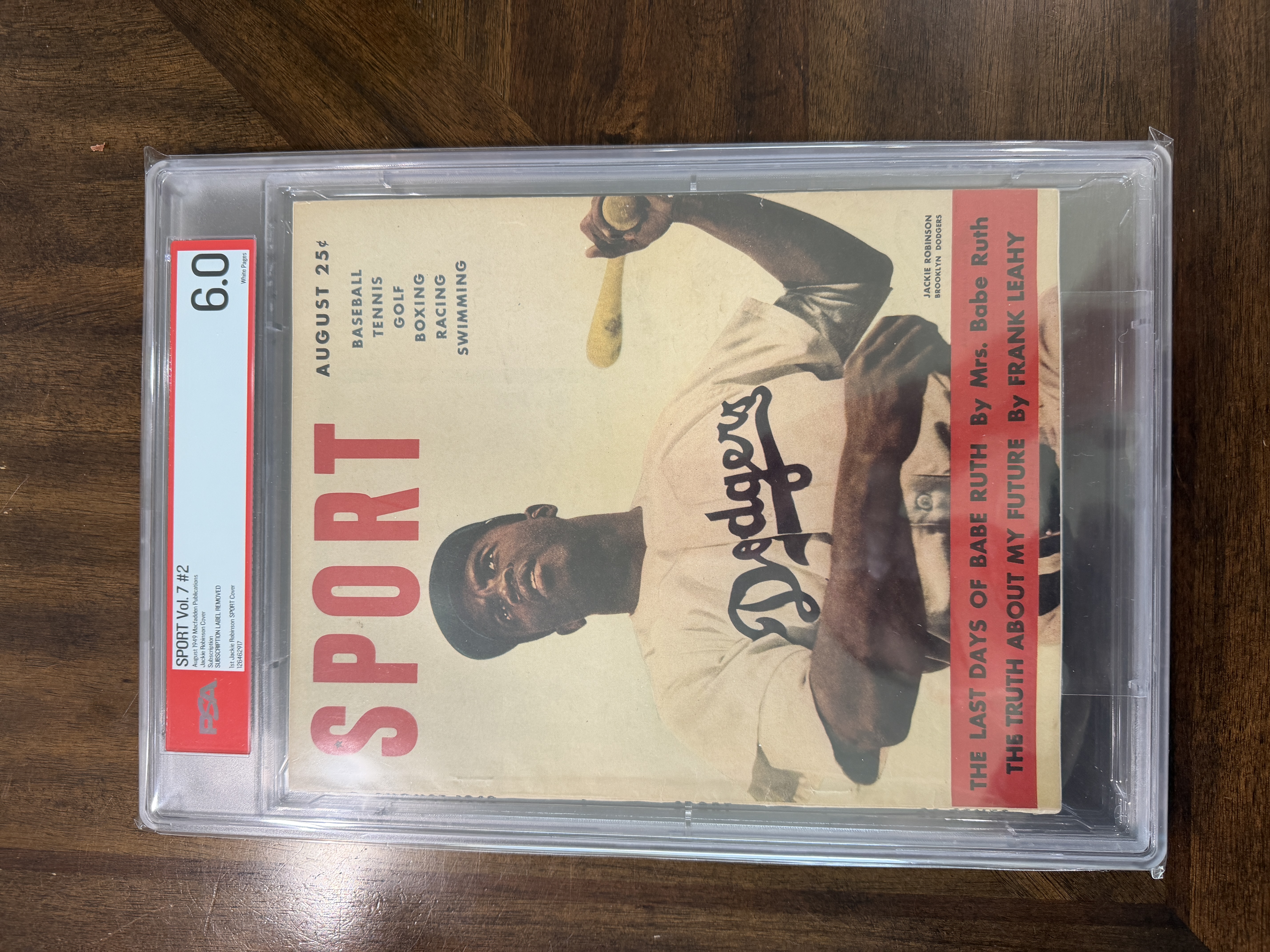 1949 SPORT Magazine Vol. 7 #2 Jackie Robinson First Cover PSA 6.0 Brooklyn Dodgers