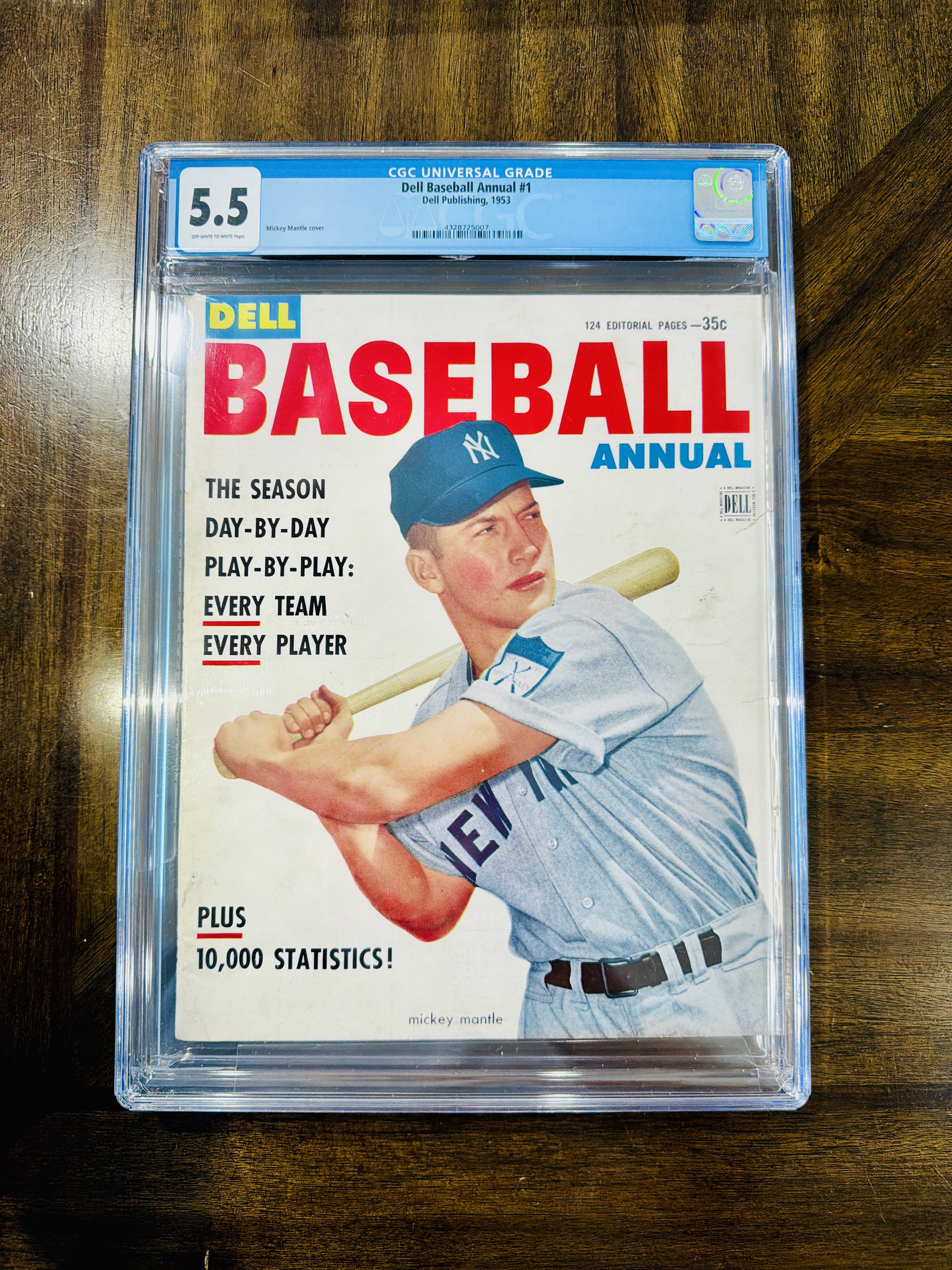 1953 Dell Baseball Annual Mickey Mantle, CGC 5.5