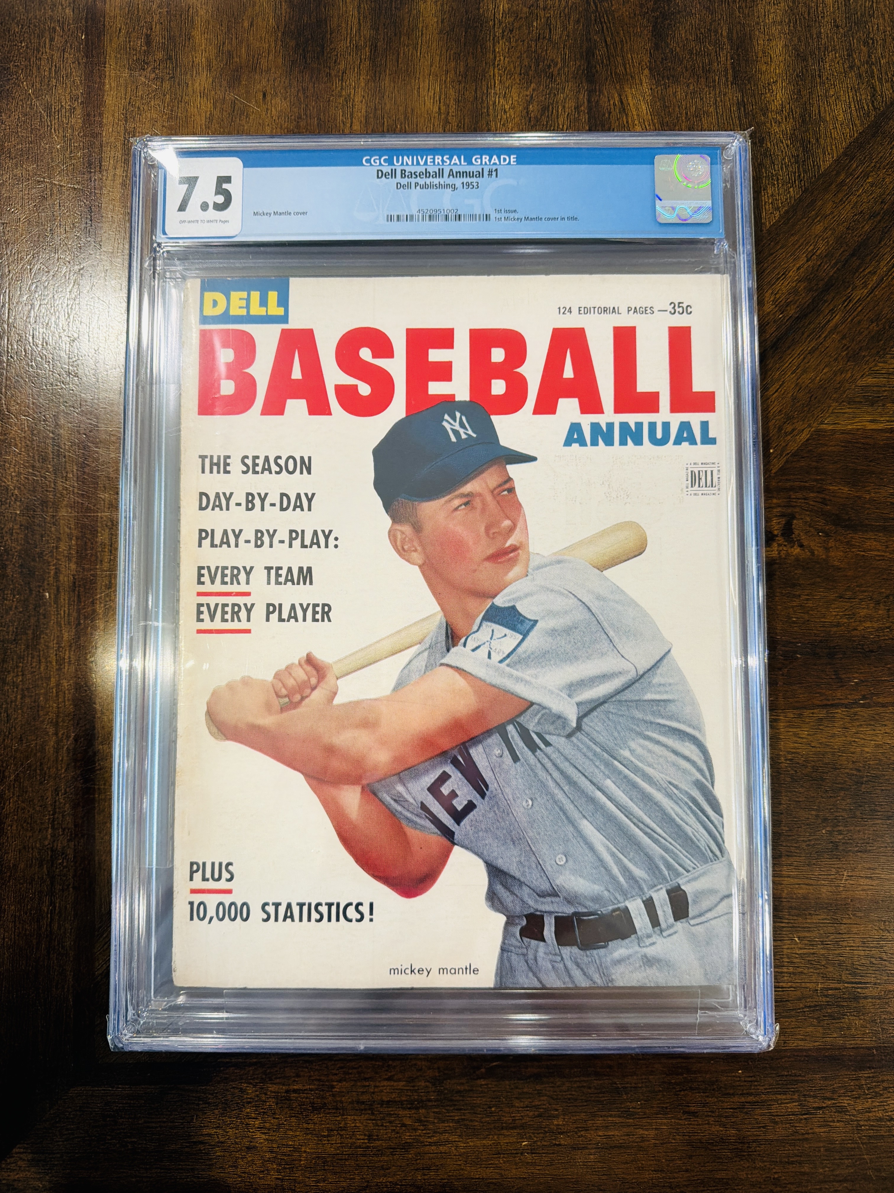 1953 Dell Baseball Annual Mickey Mantle, CGC 7.5