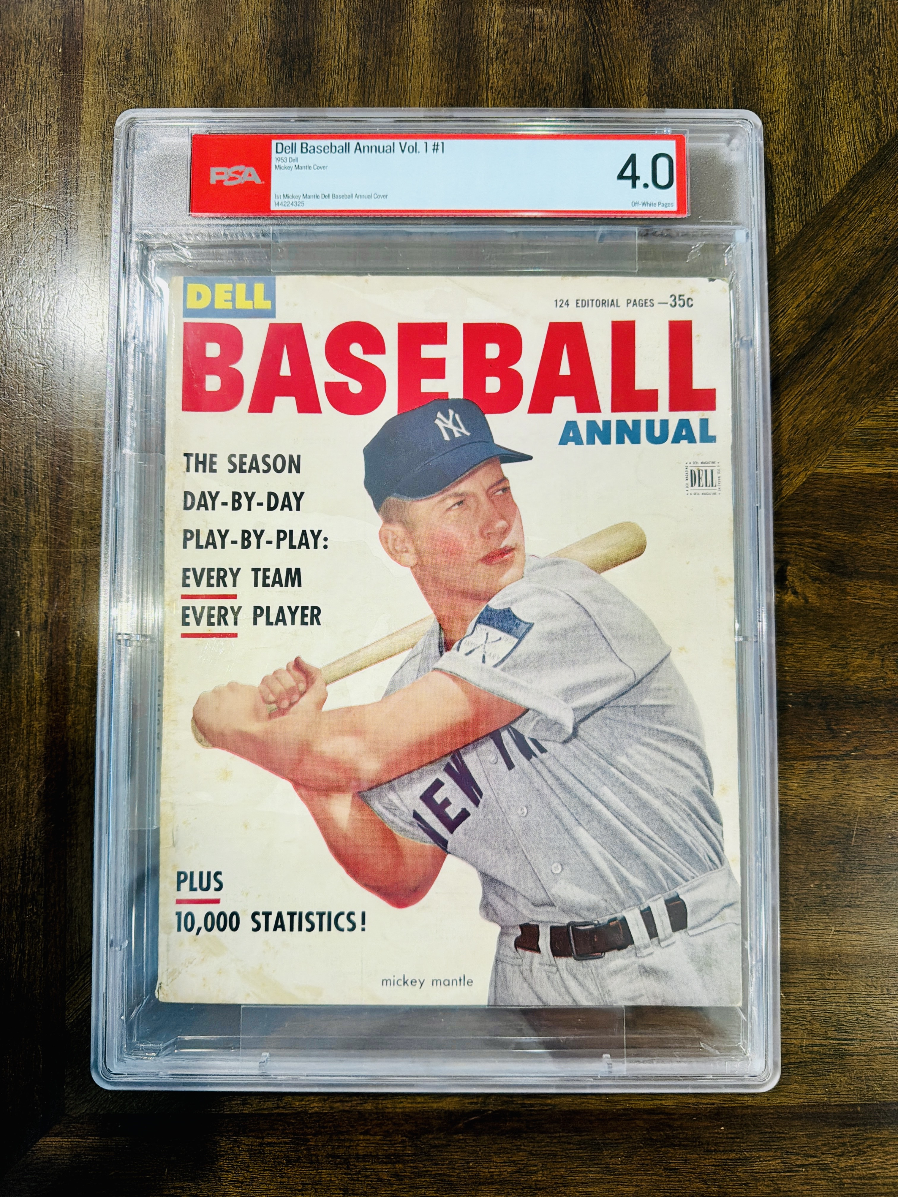1953 Dell Baseball Annual Mickey Mantle, PSA 4.0