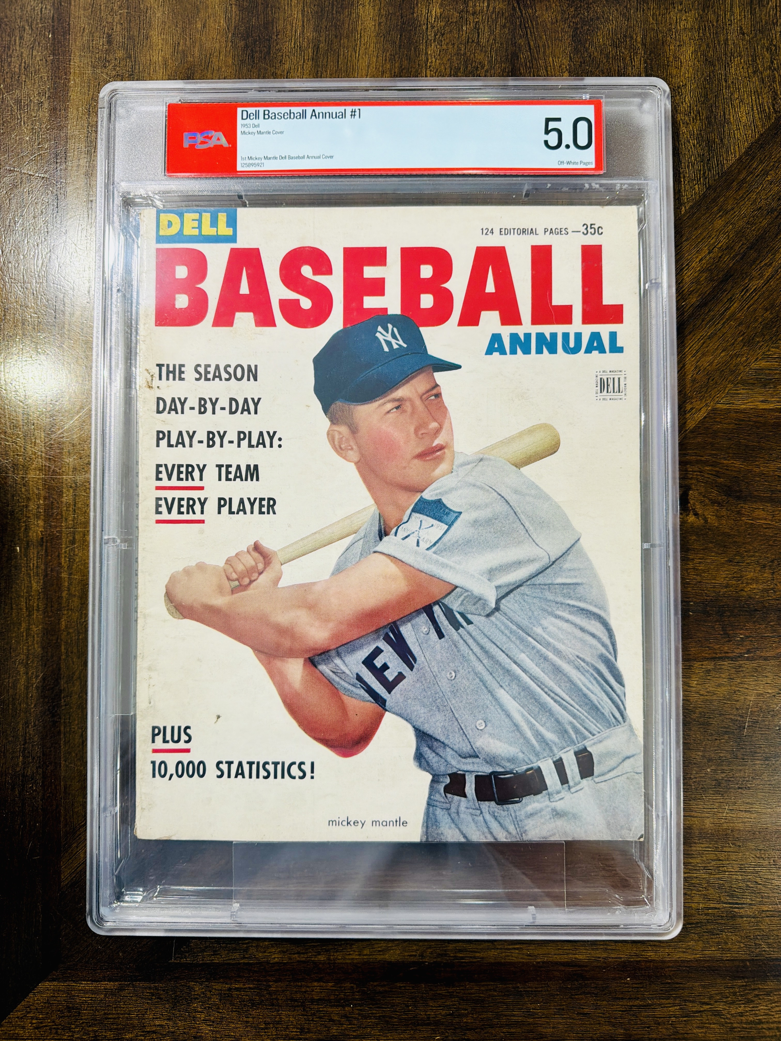 1953 Dell Baseball Annual Mickey Mantle, PSA 5.0